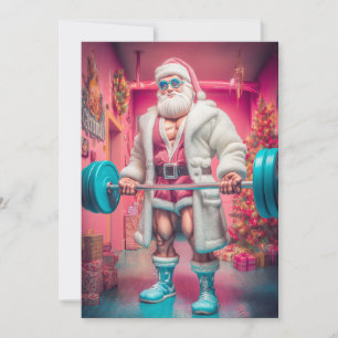 Frohe Weihnachten Der Weihnachtsmann hebt mehr a