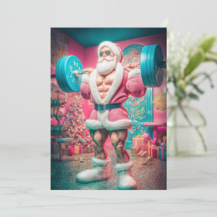 Frohe Weihnachten Der Weihnachtsmann hebt mehr a
