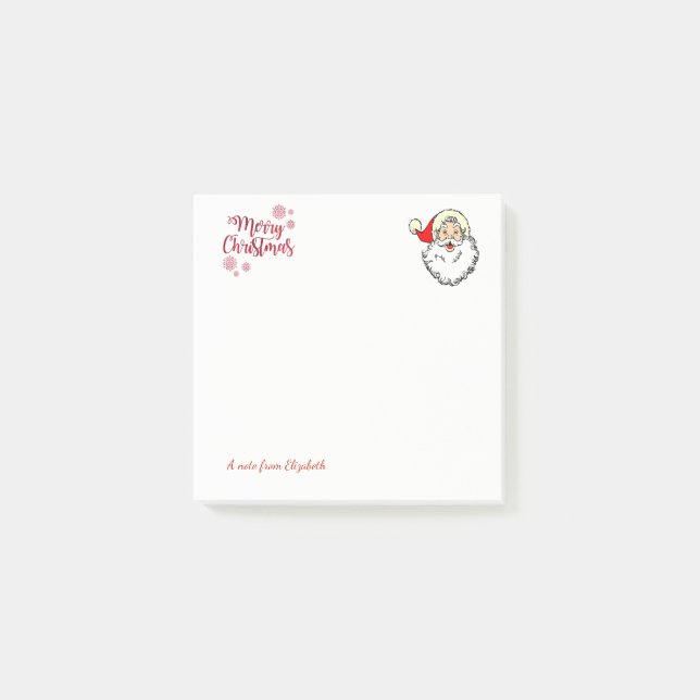 Frohe Weihnachten, der Weihnachtsmann-Personalisie Post-it Klebezettel (Vorderseite)