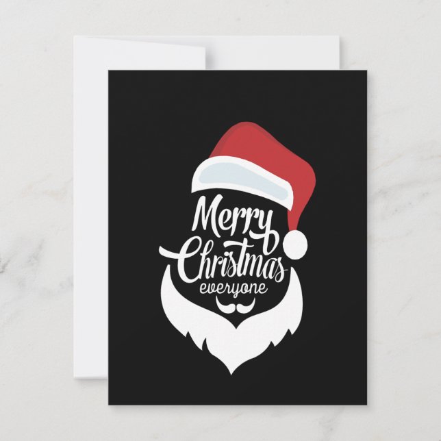 Frohe Weihnachten | Der Weihnachtsmann sagt frohe  Dankeskarte (Vorderseite)