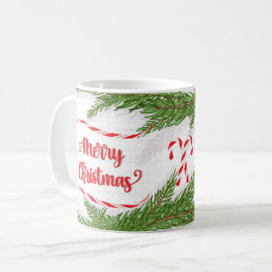 Frohe Weihnachten Design mit Zuckerstangen Kaffeetasse