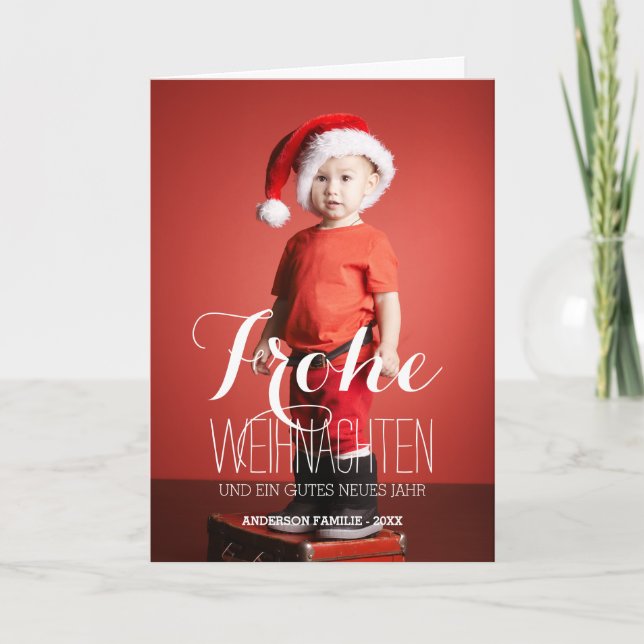 Frohe Weihnachten | Deutsche Holiday Grußkarte (Vorderseite)