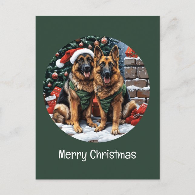 Frohe Weihnachten Deutsche Schäferhunde (Vorderseite)