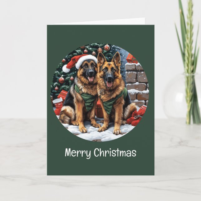 Frohe Weihnachten Deutsche Schäferhunde (Vorderseite)