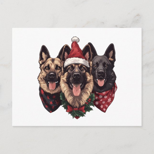 Frohe Weihnachten Deutsche Schäferhunde (Vorderseite)