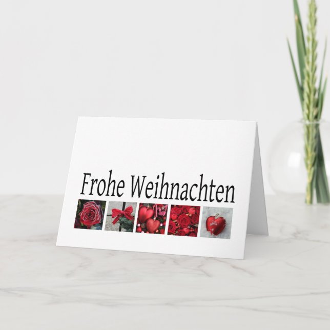 Frohe Weihnachten, deutsche Weihnachtskarte Feiertagskarte (Vorderseite)