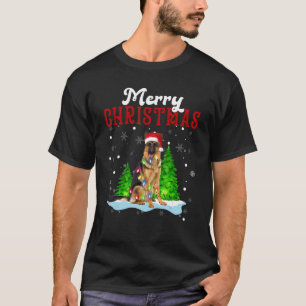 Frohe Weihnachten Deutscher Schäferhund Baumlichte T-Shirt