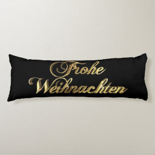 Frohe Weihnachten deutsches Weihnachtsschwarzes Seitenschläferkissen