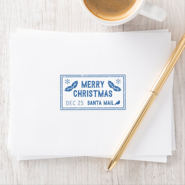 Frohe Weihnachten Dezember 25 santa Mail Adressaufkleber (Insitu)