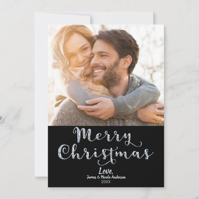 Frohe Weihnachten Diamond Letters Glam Holiday Fot (Vorderseite)
