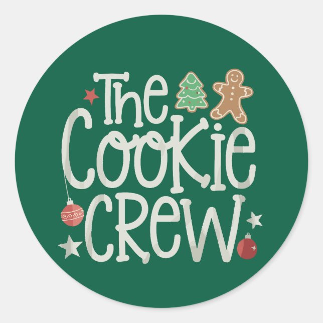 Frohe Weihnachten Die Cookie Crew Weihnachten Matc Runder Aufkleber (Vorderseite)