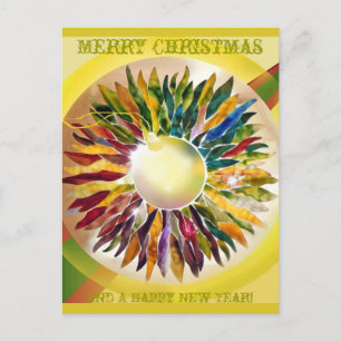 Frohe Weihnachten, die Glas verzieren Feiertagspostkarte