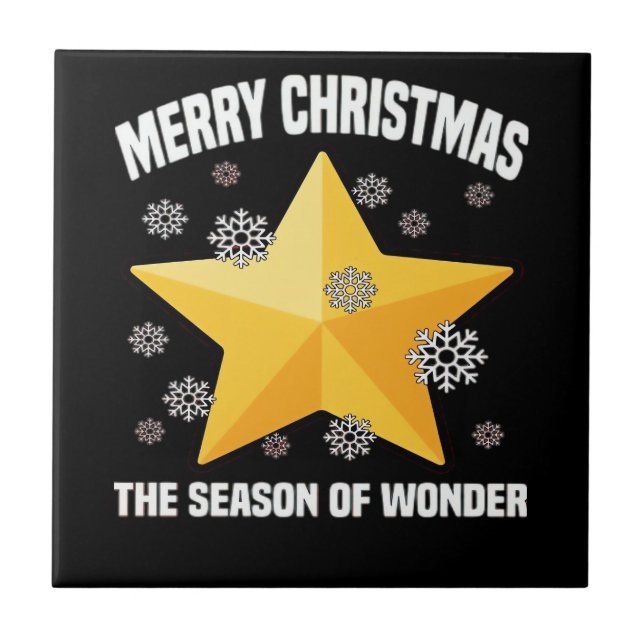 FROHE WEIHNACHTEN - DIE SAISON DES WUNDERS  Stern  Fliese (Vorderseite)