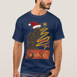 Frohe Weihnachten Die Schwarze Katze mit stilisier T-Shirt