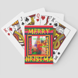 Frohe Weihnachten Die Welt um mich herum ist glück Spielkarten