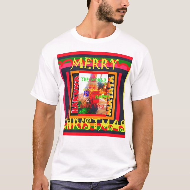 Frohe Weihnachten Die Welt um mich ist froh, zu ha T-Shirt (Vorderseite)