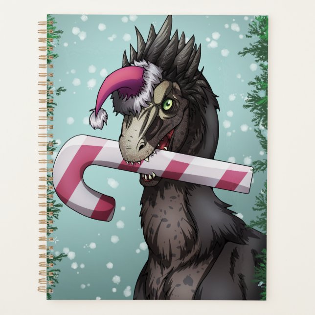 Frohe Weihnachten Dinosaur Planer (Vorderseite)