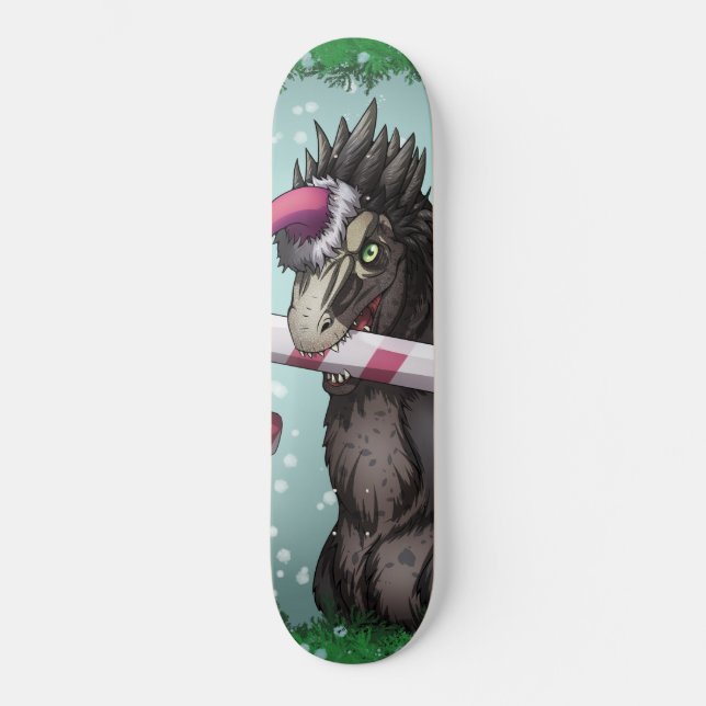 Frohe Weihnachten Dinosaur Skateboard (Vorderseite)