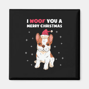 Frohe Weihnachten dir Französische Bulldogge Hunde Magnet