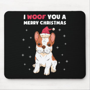 Frohe Weihnachten dir Französische Bulldogge Hunde Mousepad