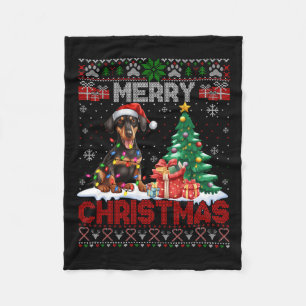 Frohe Weihnachten Doberman Pinscher Lover Ugly Xma Fleecedecke