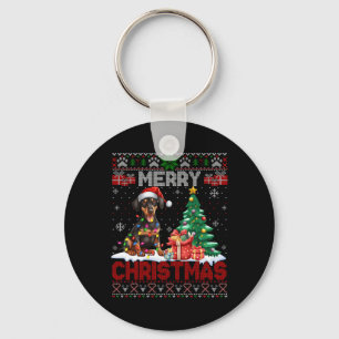 Frohe Weihnachten Doberman Pinscher Lover Ugly Xma Schlüsselanhänger
