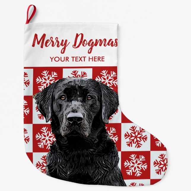 Frohe Weihnachten Dogmas Black Lab Festival Red Do Großer Weihnachtsstrumpf (Vorderseite)