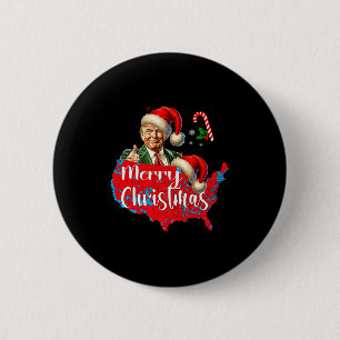 Frohe Weihnachten Donald Trump Rote Abdeckungskart Button