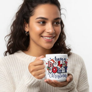 Frohe Weihnachten Donut Design Keramikbecher Jumbo-Tasse