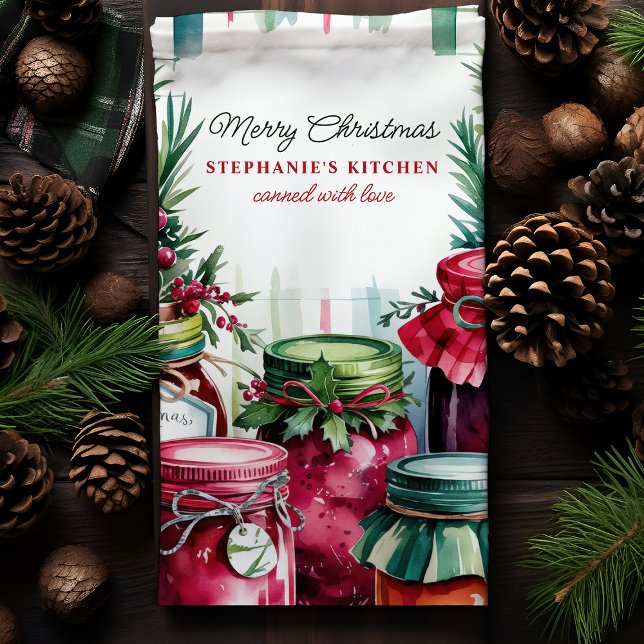 Frohe Weihnachten Dosiert mit Liebe Personalisiert Geschirrtuch (Von Creator hochgeladen)