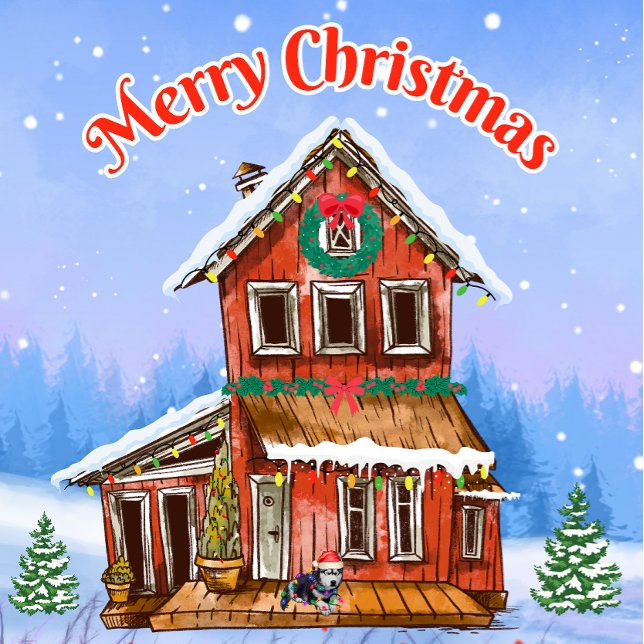 Frohe Weihnachten! Down Zuhause Weihnachts-Western T-Shirt (Von Creator hochgeladen)
