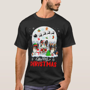 Frohe Weihnachten Drei Santa Elf Reindeer Papillon T-Shirt