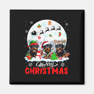 Frohe Weihnachten Drei Santa Elf Reindeer Rottweil Magnet