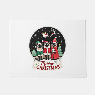 Frohe Weihnachten Drei Weihnachtsmann Elf Rentier Fußmatte