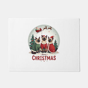 Frohe Weihnachten Drei Weihnachtsmann Elf Rentier Fußmatte