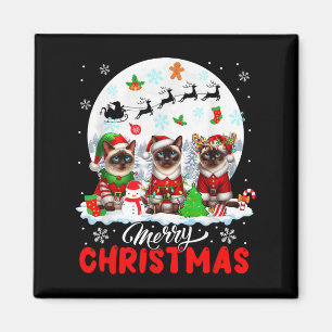 Frohe Weihnachten Drei Weihnachtsmann Elf Rentier Magnet