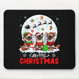 Frohe Weihnachten Drei Weihnachtsmann Elf Rentier  Mousepad