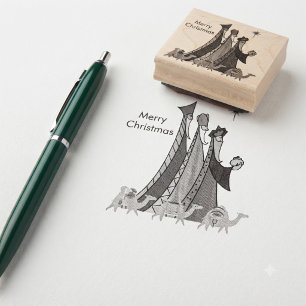 Frohe Weihnachten Drei Wisemen Gummistempel