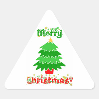 Frohe Weihnachten Dreieckiger Aufkleber