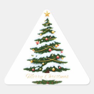 Frohe Weihnachten Dreieckiger Aufkleber