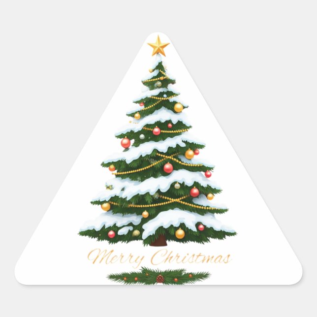 Frohe Weihnachten Dreieckiger Aufkleber (Vorderseite)