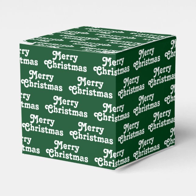 Frohe Weihnachten dunkelgrün weißen Weihnachtsgesc Geschenkschachtel (Vorderseite)