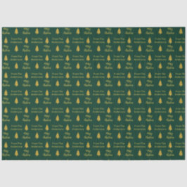 Frohe Weihnachten dunkelgrüne und goldene Namen Bä Seidenpapier