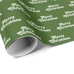 Frohe Weihnachten dunkelgrüne Weiß Muster Geschenk Geschenkpapier