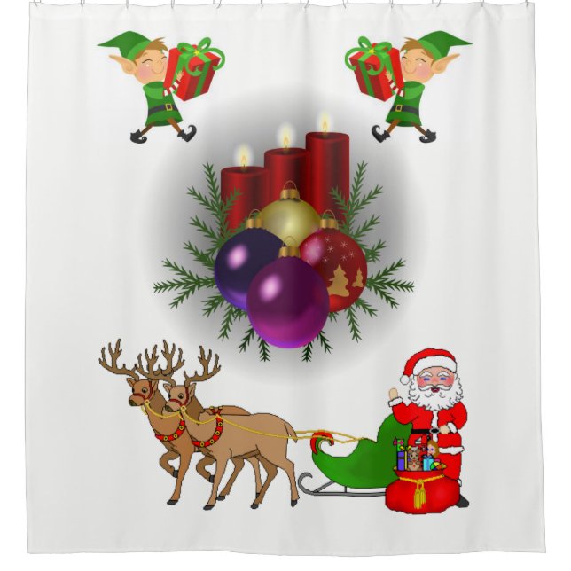 Frohe Weihnachten Duschvorhang (Vorderseite)