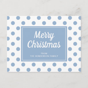Frohe Weihnachten Dusty Blue Tupfen Postkarte
