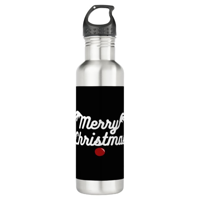 Frohe Weihnachten Edelstahlflasche (Vorderseite)