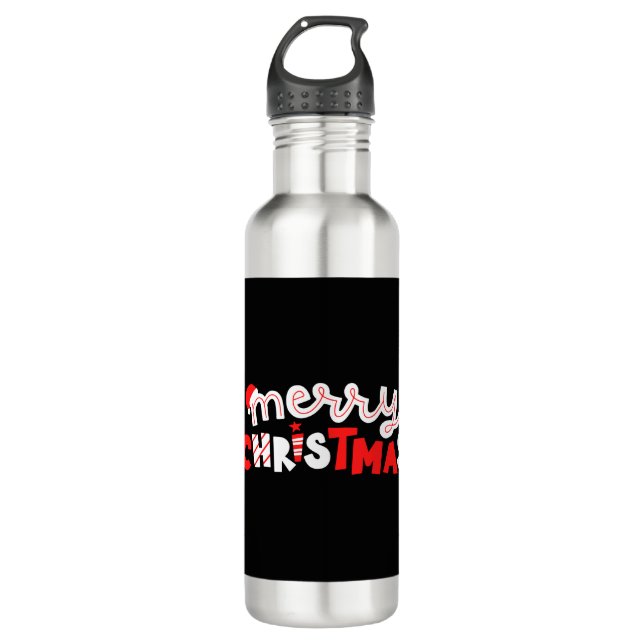 Frohe Weihnachten Edelstahlflasche (Vorderseite)