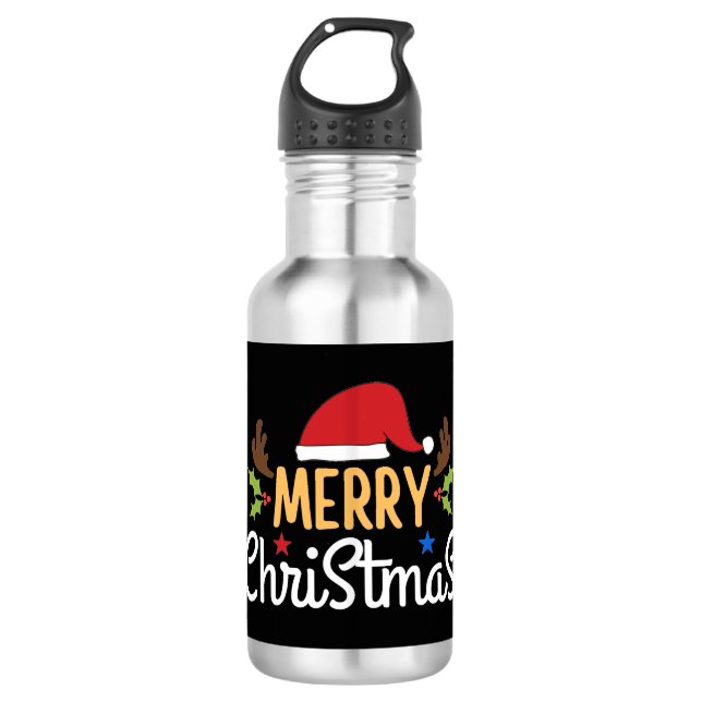 Frohe Weihnachten Edelstahlflasche (Vorderseite)