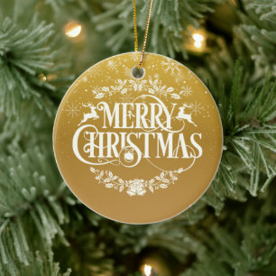 Frohe Weihnachten Ehemann Definition Goldene Schne Keramik Ornament